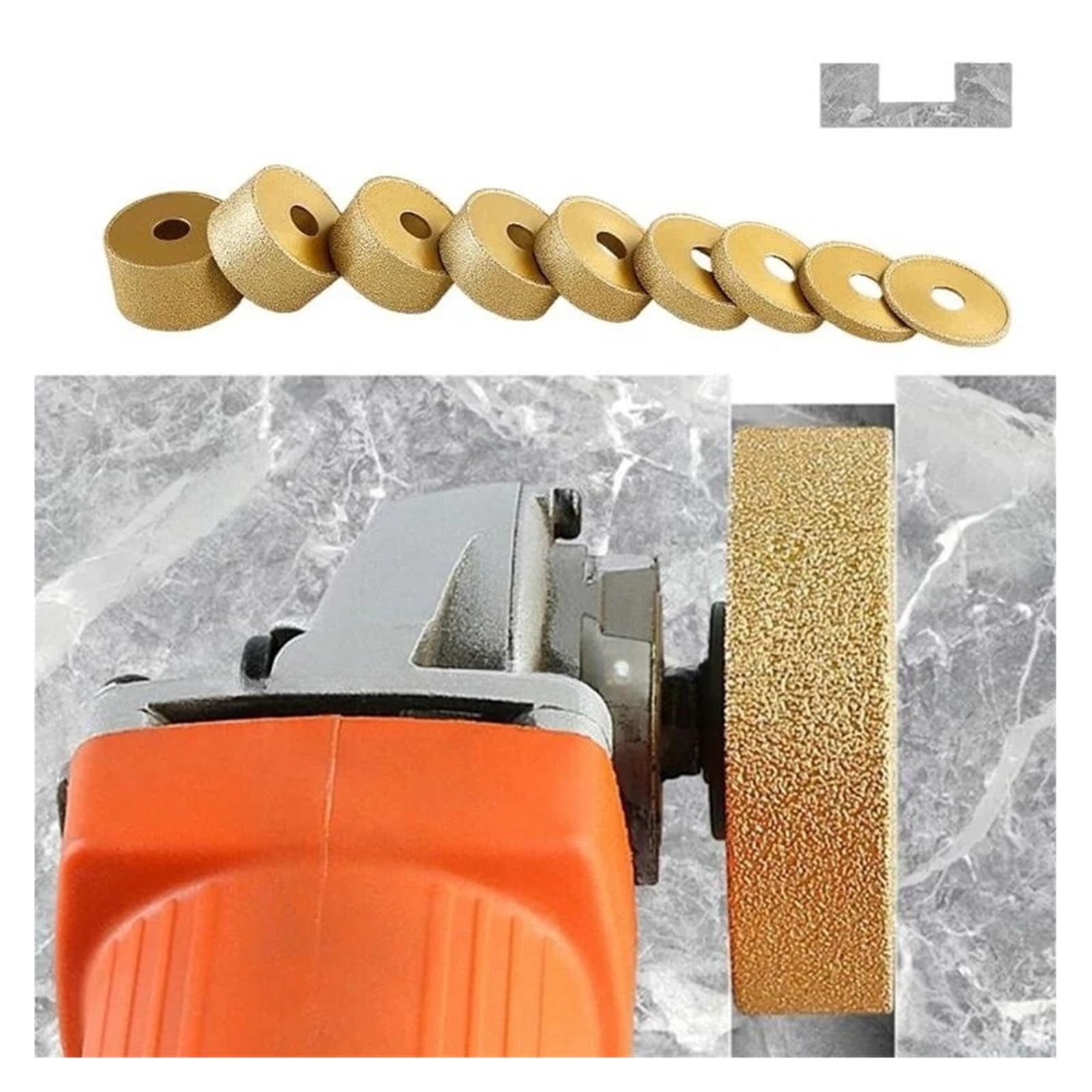 Discos de diamante,Discos de corte,Muelas abrasiva Disco de amolar con perfil de borde semirredondeado de forma paralela, de 3 pulgadas/75 mm, diámetro interior de 20 mm, soldado al vacío(50mm)