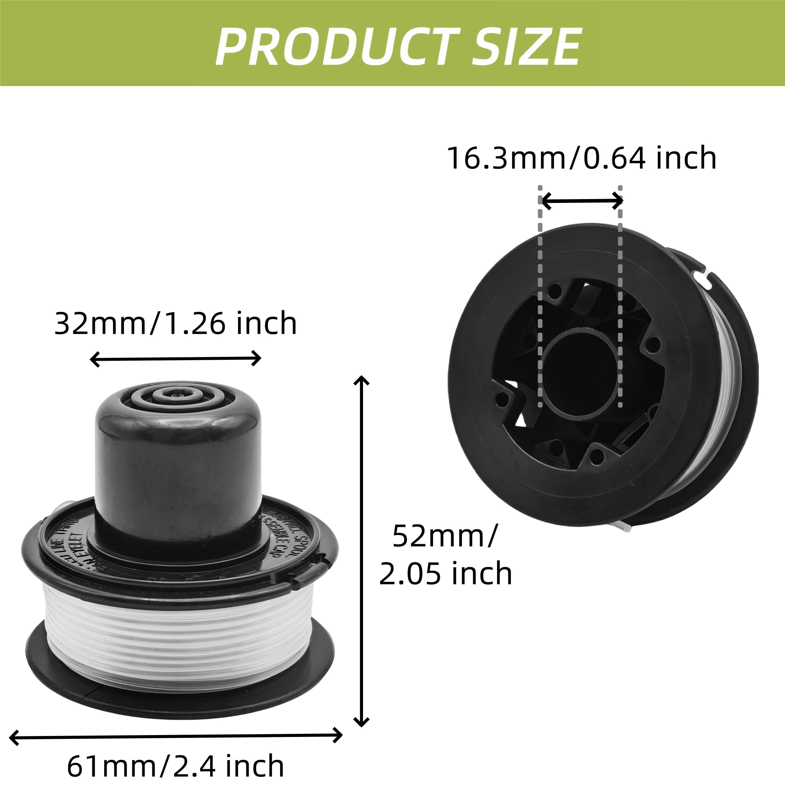 SopimusZ 6 Pack Replacement Strimmer Spools Compatible with Black & Decker 82300 82310 82312 CST800 - Image 2