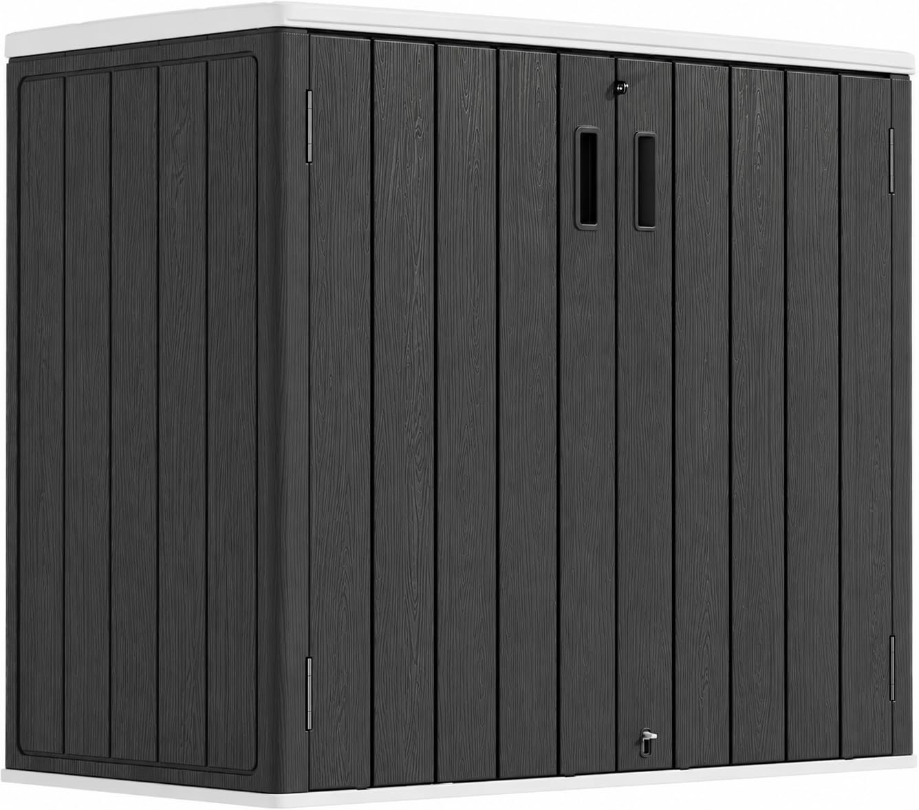 ADDOK Outdoor Storage Cabinet, 37 Cu.Ft Horizontal Resin Storage Shed