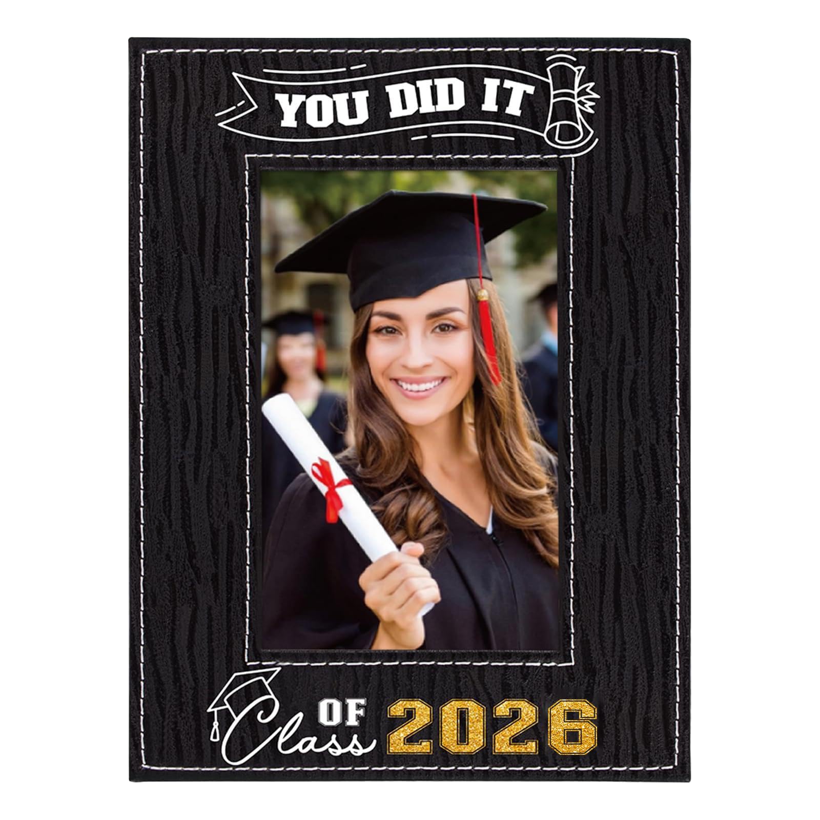 FLYAB Class of 2026 Picture Frame - Graduation Gifts You Did It Portrait Photoframe for Women Men Wood- Special Display for a Treasured Graduation for College High School Pre-K Graduates