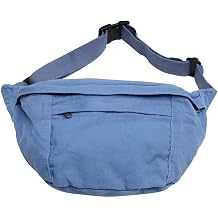 Unisex Slouchy Sling Bag, Large Fanny Pack with Multiple Compartments, Canvas Chest Purse Crossbody Bag, Adjustable Strap, Large Capacity Blue