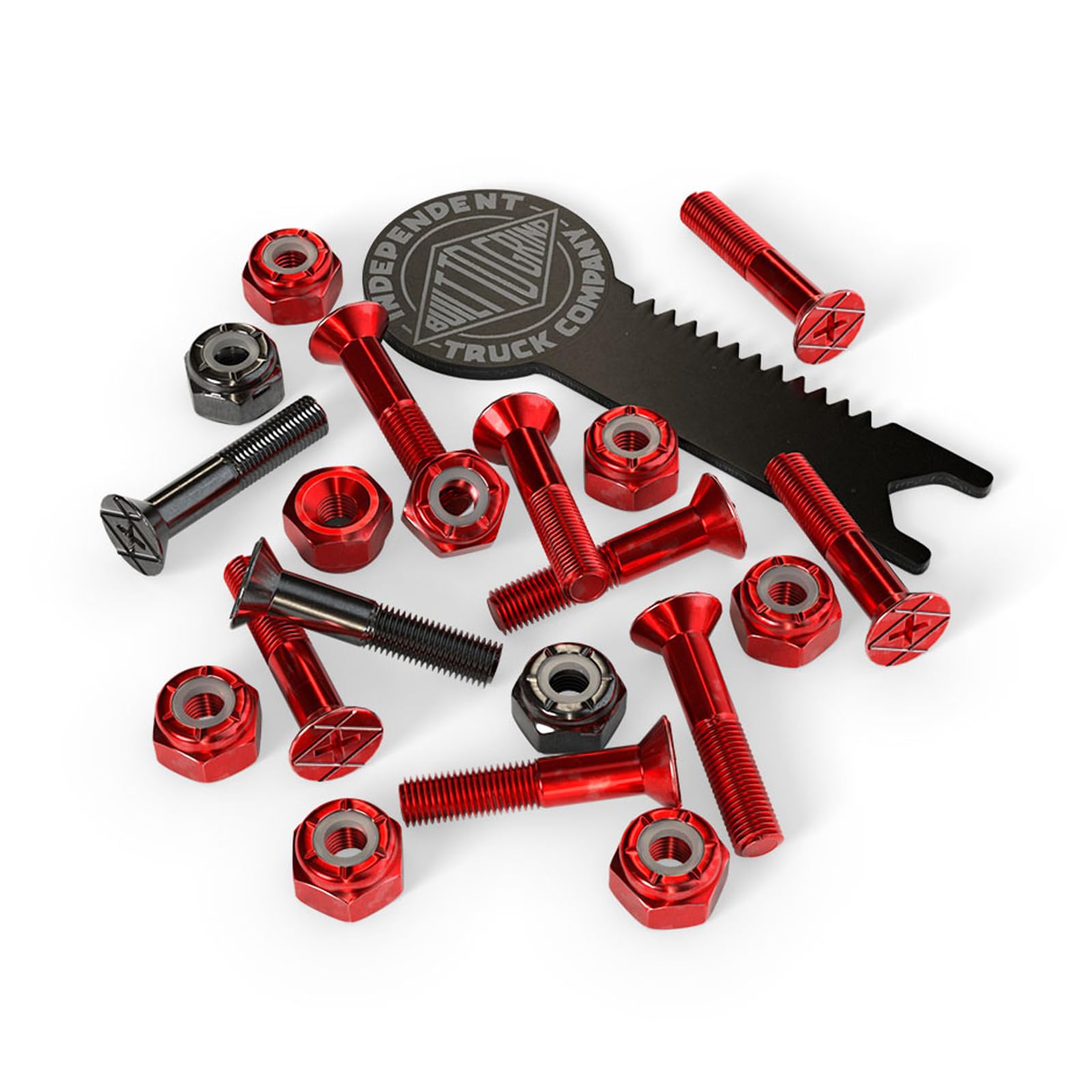 Independent Trucks CO Vis 1" Phillips Red Black