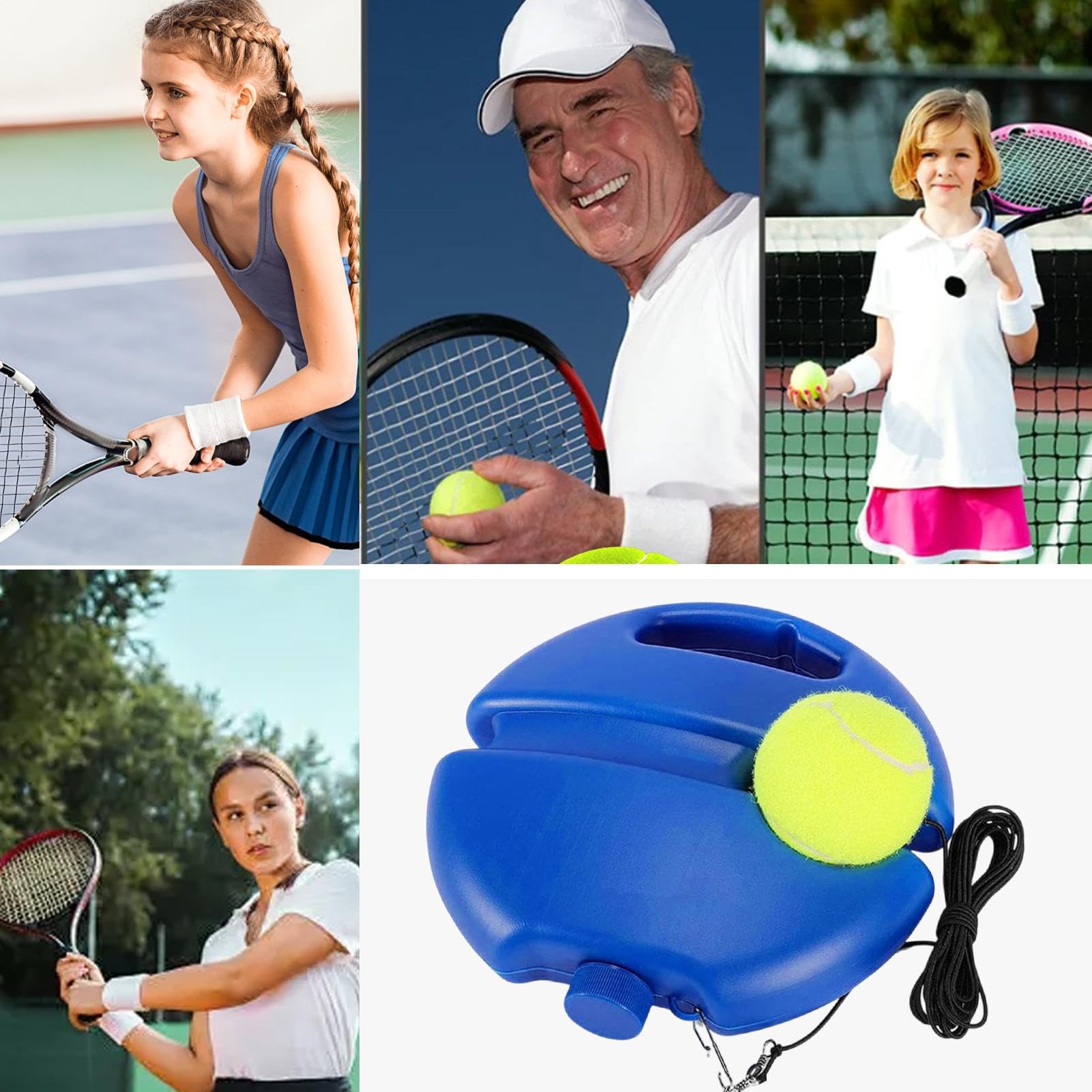 Générique Tennis-Rebounder – Ball für Tennistrainer, Trainingsgerät, Solo Teennis Trainingsset | Tragbares Trainingsgerät | Trainingsset mit Schnur