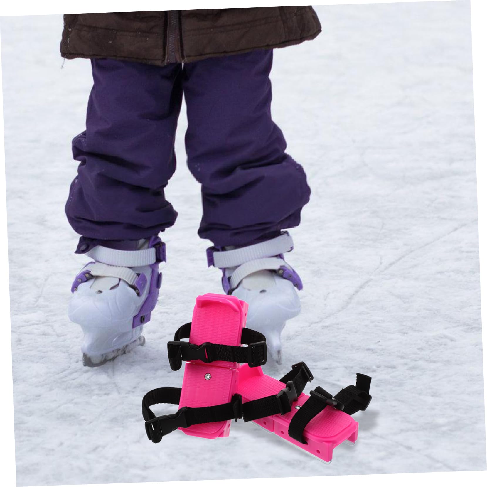Sosoport Patines de Hielo Ajustables para Niños 1 Par Rosa PP Metal
