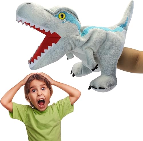 Miniatura 5 de Marioneta de mano ETS para niños, marionetas de mano de peluche, marionetas de mano, juguete de dinosaurio, marionetas de dinosaurio para niños