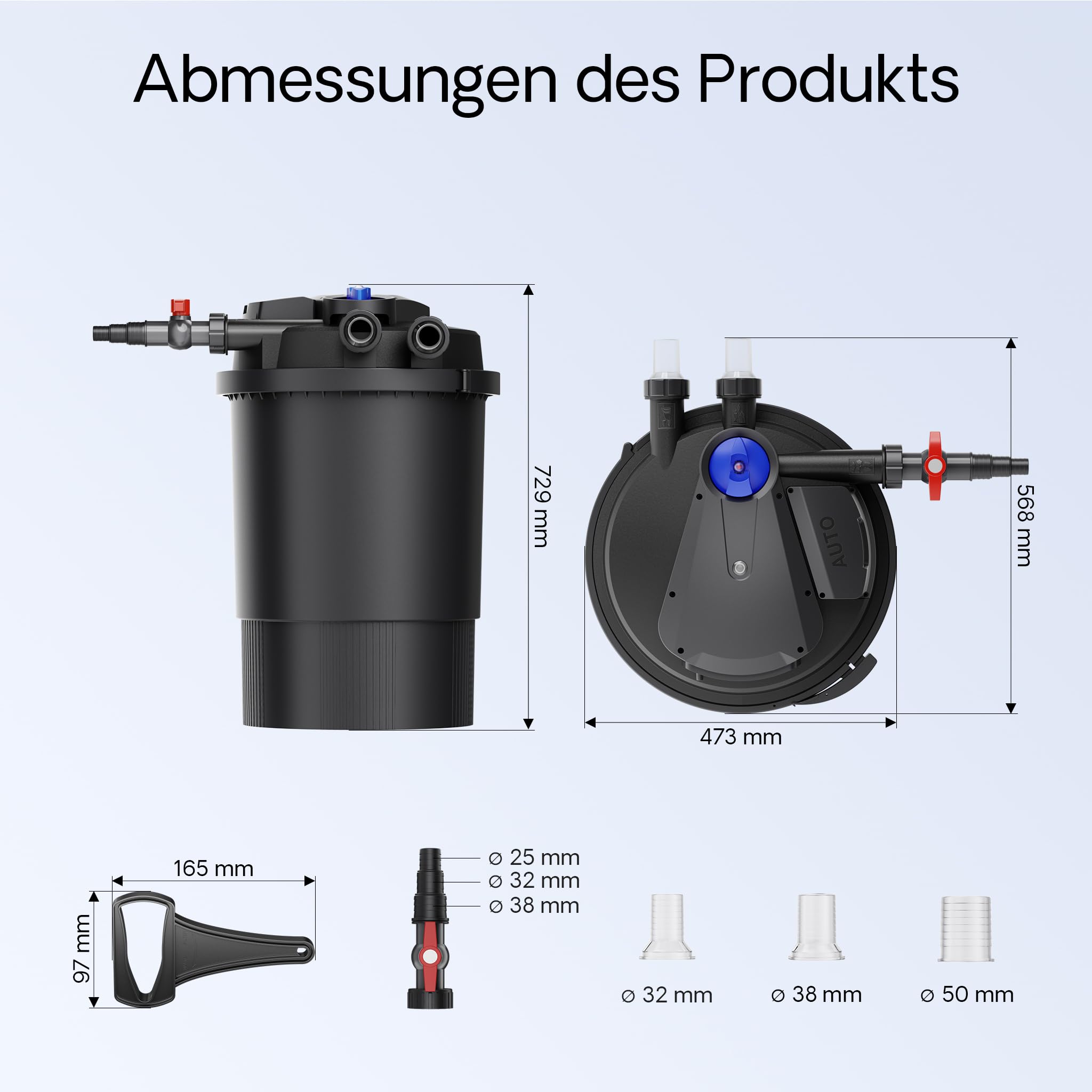 SunSun CPA-30000 Druckteichfilter 12.000 l/h / 55 W UVC Einheit, Teichdruckfilter für Teiche bis 60.000 Liter, Teichklärer, Filteranlage