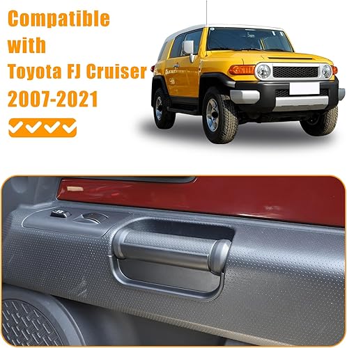 Miniatura 5 de LLKUANG Caja de almacenamiento para manija de puerta de automóvil Toyota FJ Cruiser 2007-2021, organizador multifunción ABS, kit de panel -2 unidades