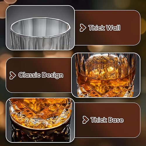 Miniatura 4 de 24 vasos de whisky de 10 onzas a granel de vidrio de rocas a granel, vasos de cóctel de vidrio de bourbon para bebidas de licor, bar, regalo, boda,