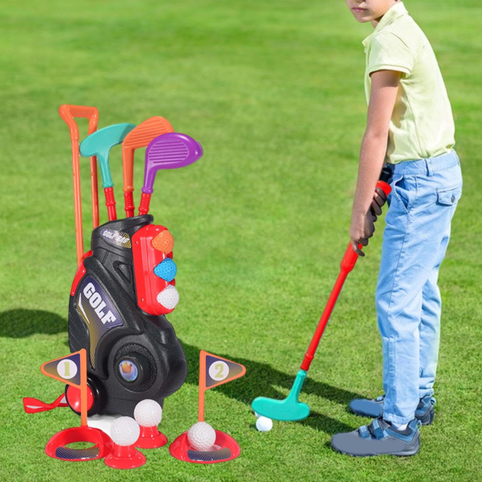 para Niños Pequeños, Maletín de Golf Infantil, Juego con 6 Pelotas de Minigolf.