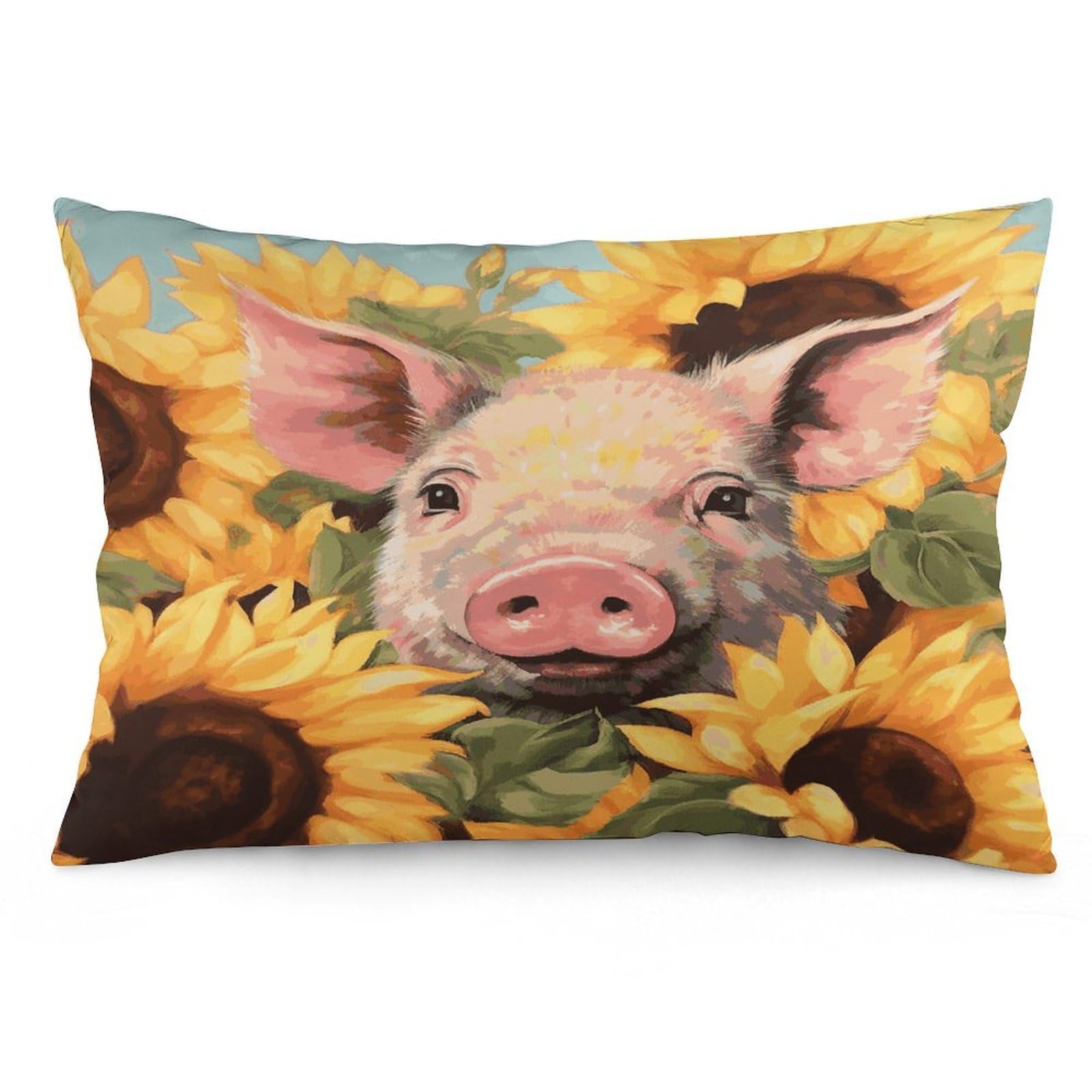 Smiling_77725070 Throw Pillow Covers with Silent Zipper Polyester Pillow Protectors Removable Pillow Cases Soft Pillowcase Cozy Pillow Sham Cushion Cover for Sofa Car Bed 12 "x20