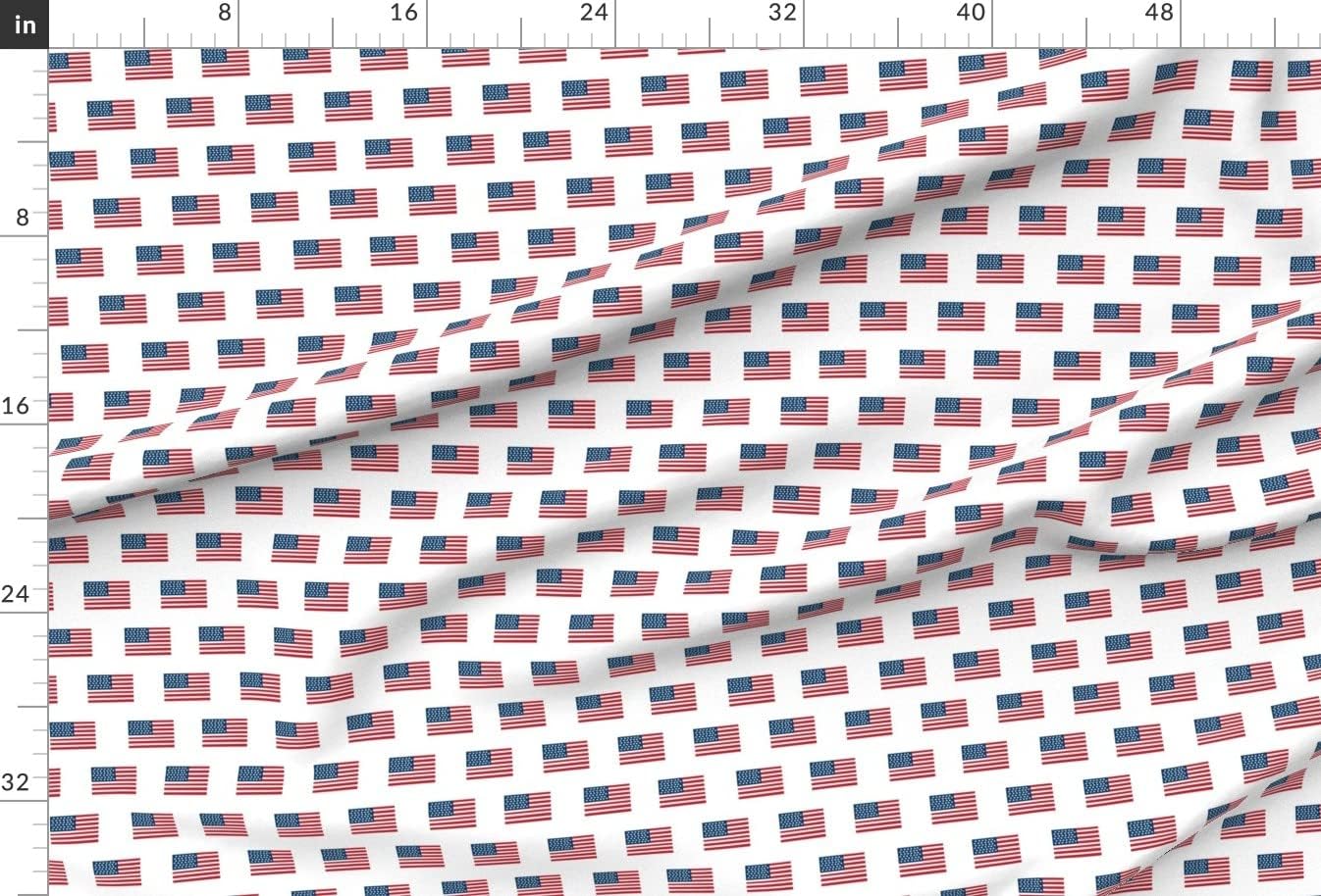 Spoonflower Fabric - American Flag USA Patriotic July 4Th White America Stars Stripes Printed on Minky Fabric by The Yard - Sewing Baby Blankets Quilt Backing Plush