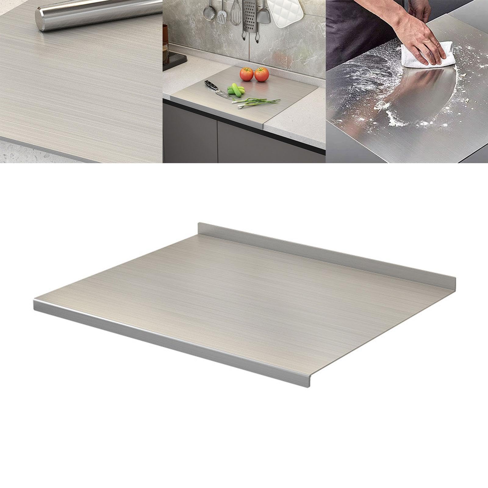 Schneidebrett Edelstahlbrett Tranchierbrett Teigunterlage Arbeitsbrett Hygienisch Und Geruchsneutral für Den Täglichen Gebrauch Zum Hacken Und Vorber, 50cmx40cm