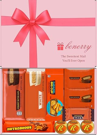 Benerry Chocolate Gift Box Hamper - 10 Treats Gift for Any Occasion - Peanut Butter Sweet Box of Chocolates