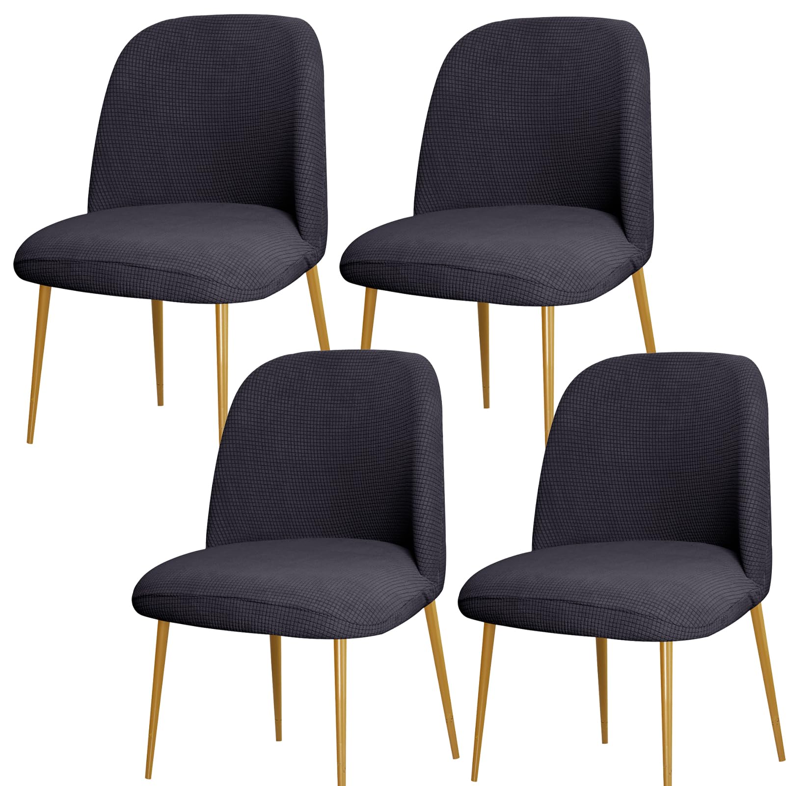 ZHUIYUAN Curved Back Chair Covers For Dining Chairs Set Of 1/2/4/6, Semi Circle Back Dining Room Chair Cover Chair Protector Seat Covers