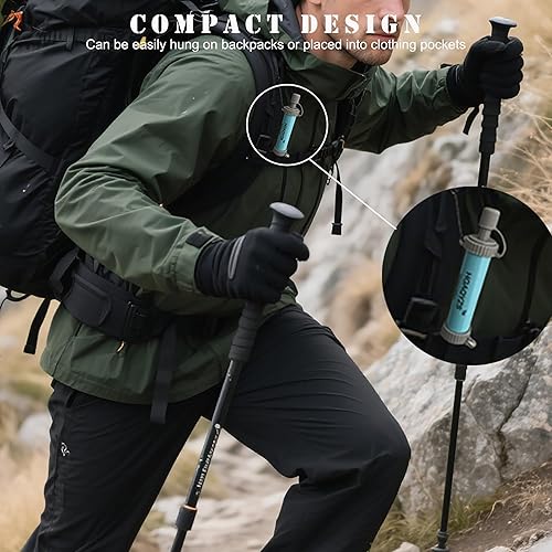 Miniatura 6 de 4 paquetes de popotes de filtro de agua, sistema de filtración de agua personal portátil, purificador de agua de ultrafiltración, preparación de