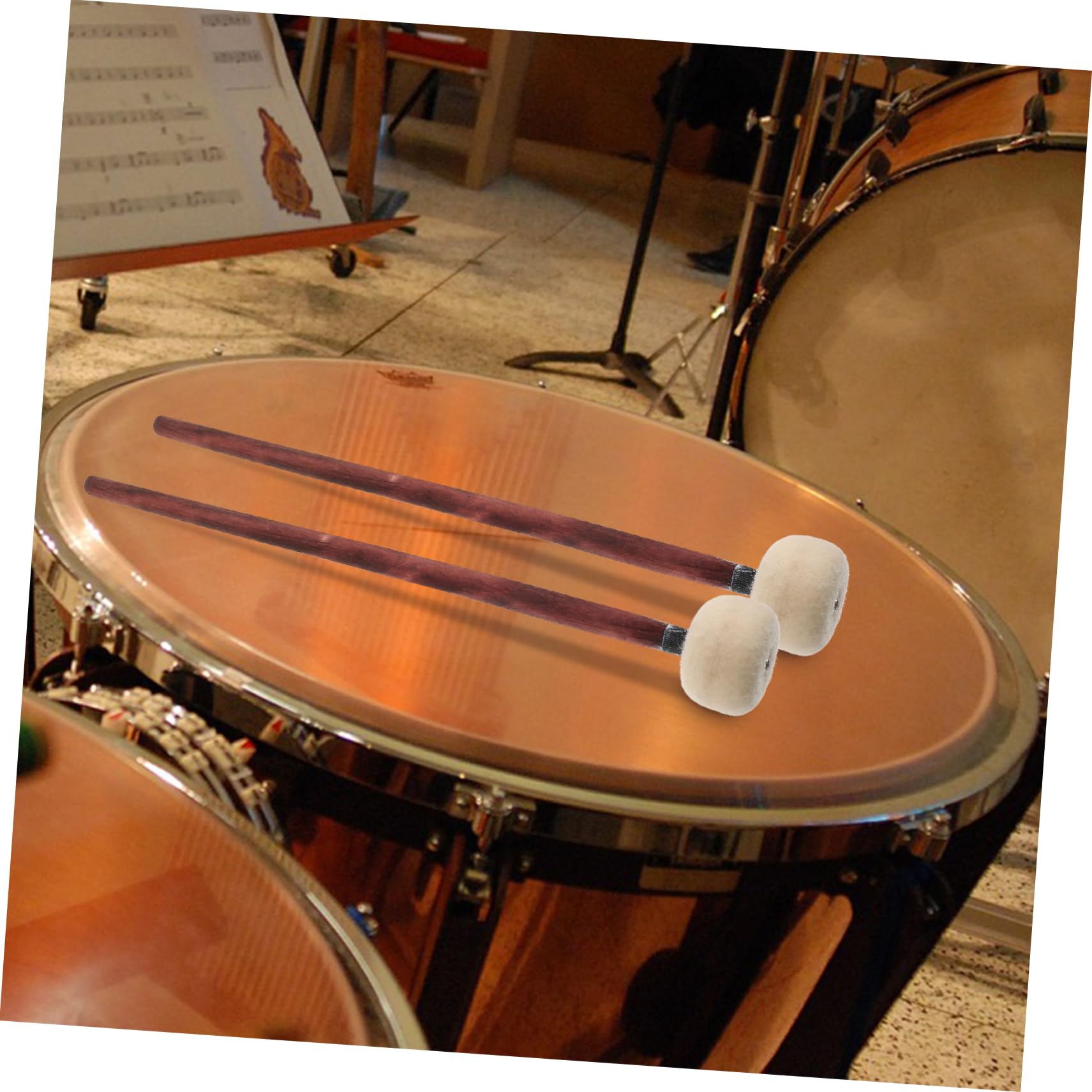 ifundom 8pezzi Bacchette Per Batteria Legno Con Testa Feltro Mazze Per Tuning Professionale e Iniziale Strumenti Musicali Per Percussioni Manico Legno Elegante e Comodo