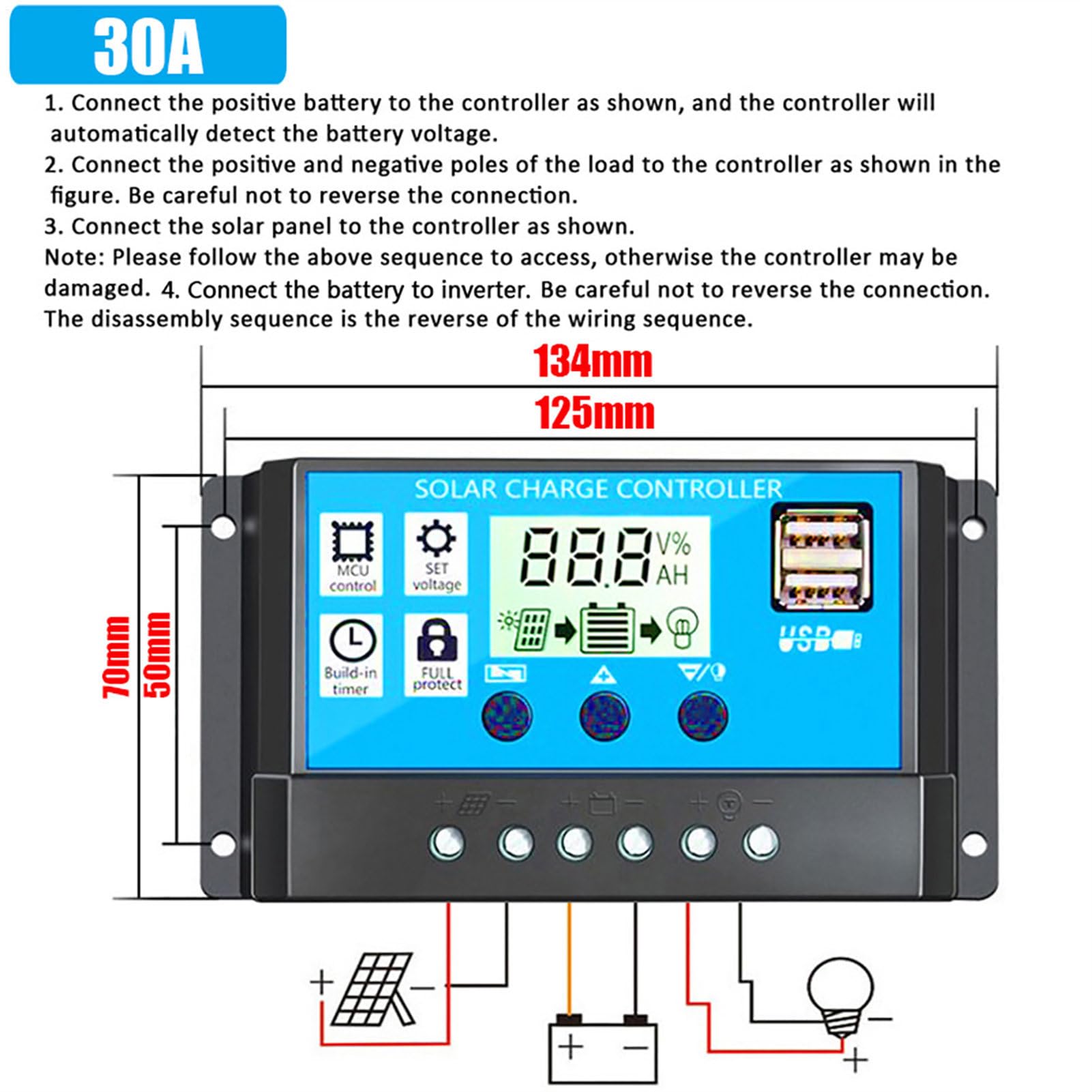 Solarpanel -Kit mit Wechselrichter, Solarstromsystem mit 4000W -Leistungswechselrichter und Paneele, Solarpanel und Controller -Kit, automatischer Solarladungs -Controller für Wohnmobilcamping