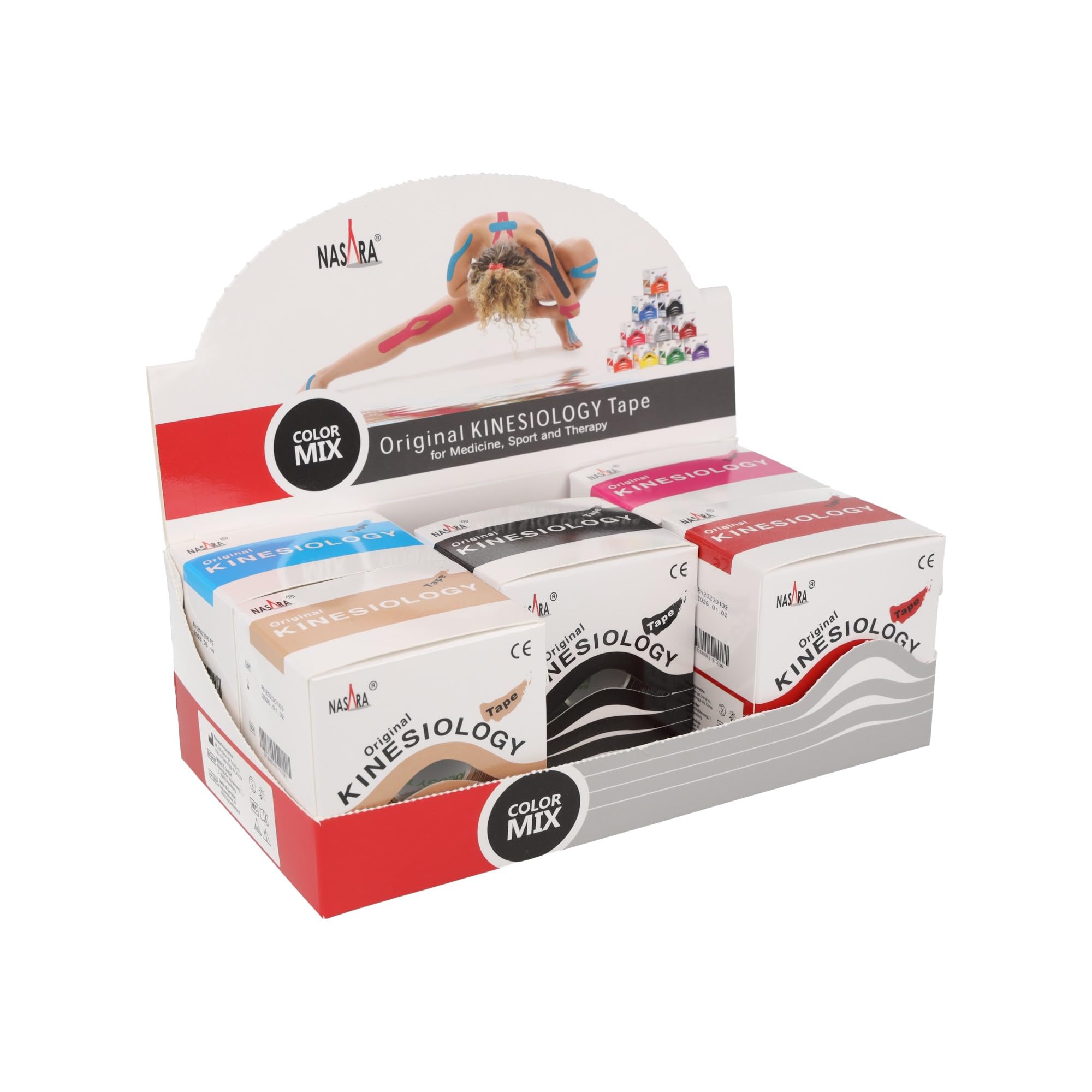 Nasara Original Kinesiology Tape, 5er Sparset | 5er Box mit 5 Tapes, Für Sport und Medizin, Gratis Videoanleitungen