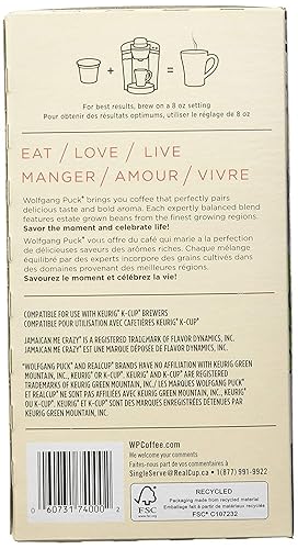 Miniatura 6 de Wolfgang Puck Jamaican Me Crazy - Tazas individuales de café saborizado para Keurig, 24 unidades (paquete de 2)