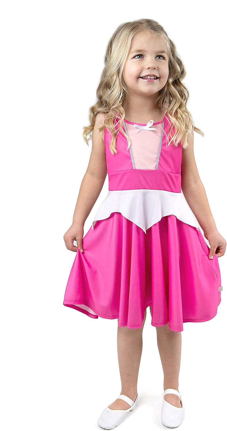 Little Adventures Pink Princess Twirl Dress - Girls (1-12) - Dress - COSTUME OUTFIT - Sleeping Beauty - Machine Washable