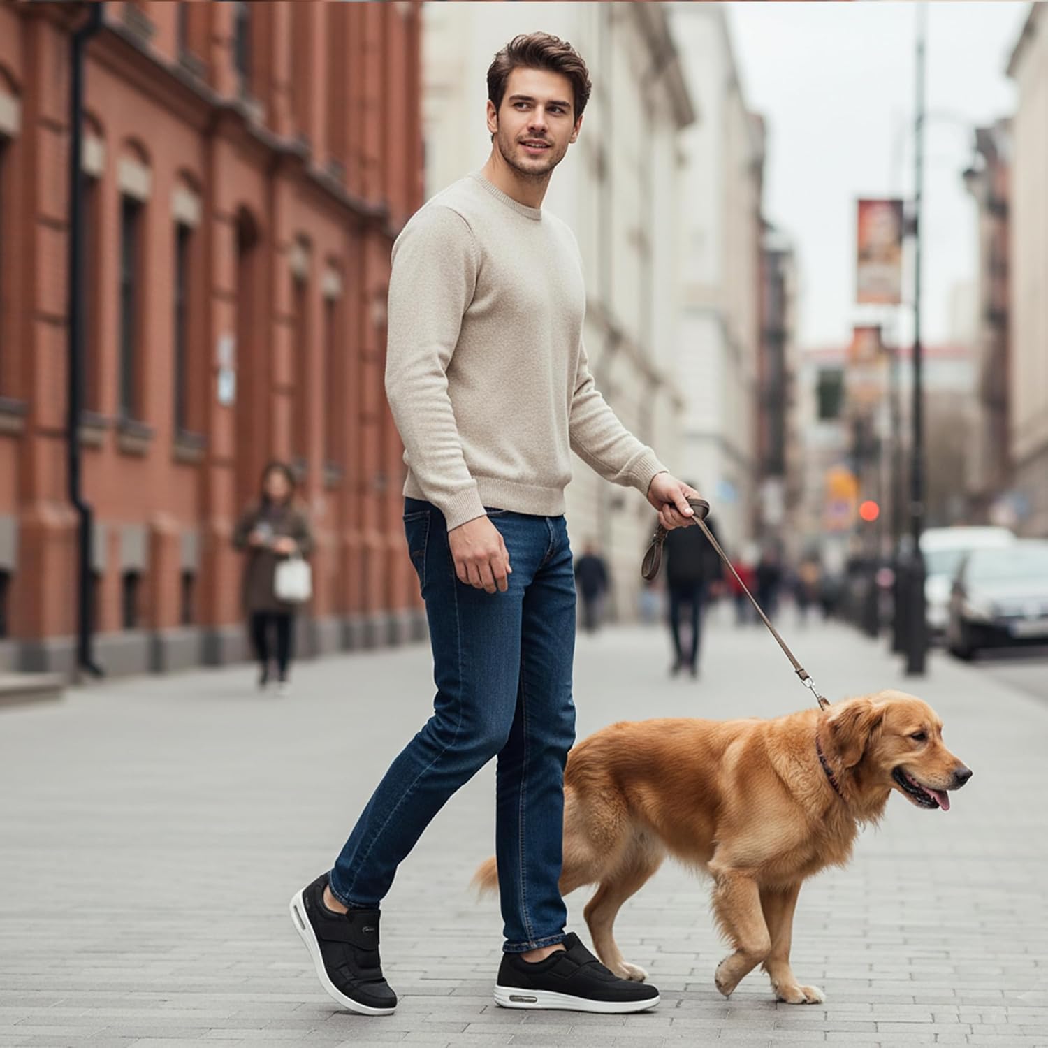 Men's Wide Diabetic Shoes with Air Cushion | Relax Series, Comfort for Swollen Feet... - Image 2