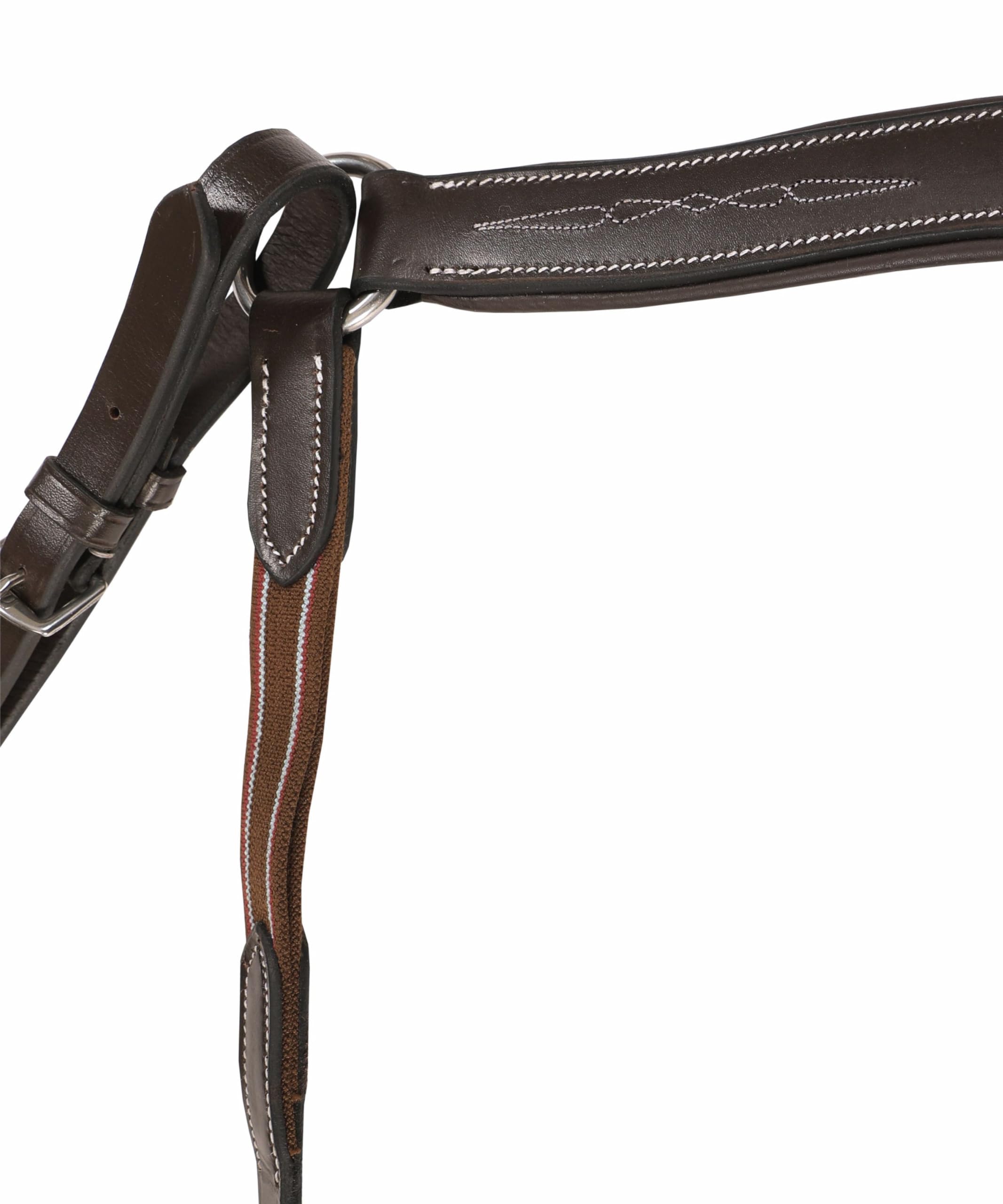Exion - Pettorale inglese per cavalli, con cuciture morbide foderate, forma anatomica con attacco per corsa, collare inglese in pelle di alta qualità per cavalli