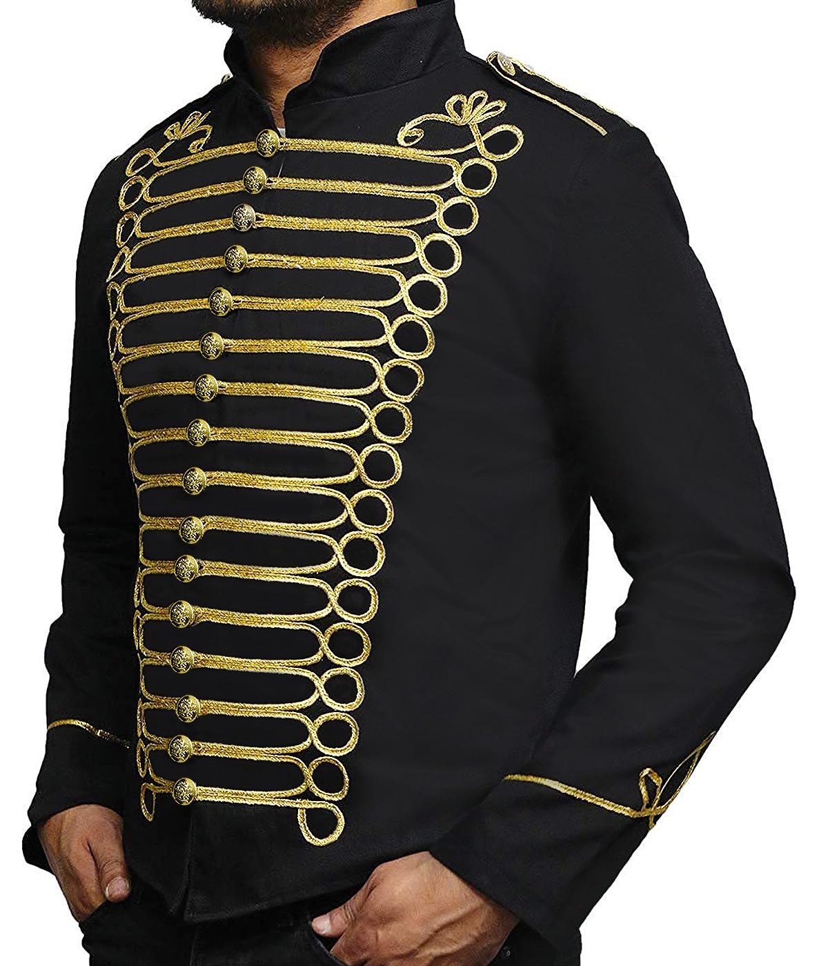 Pamposh Steampunk Hussar Napoleon Military Drummer Défilé Veste