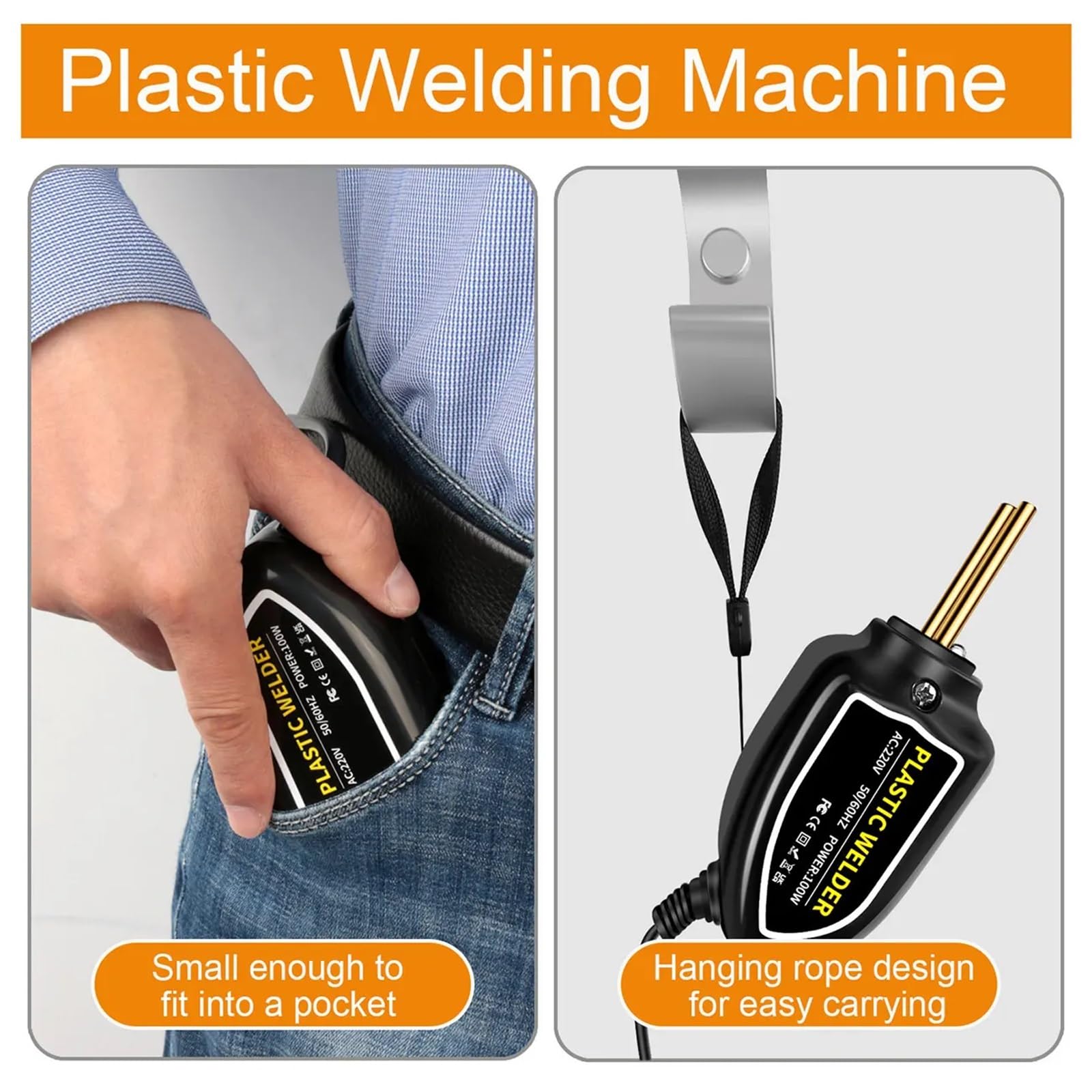 Grapadora caliente 200/1000 piezas, herramienta reparación plástico para reparar grietas en parachoques coche. Soldadores