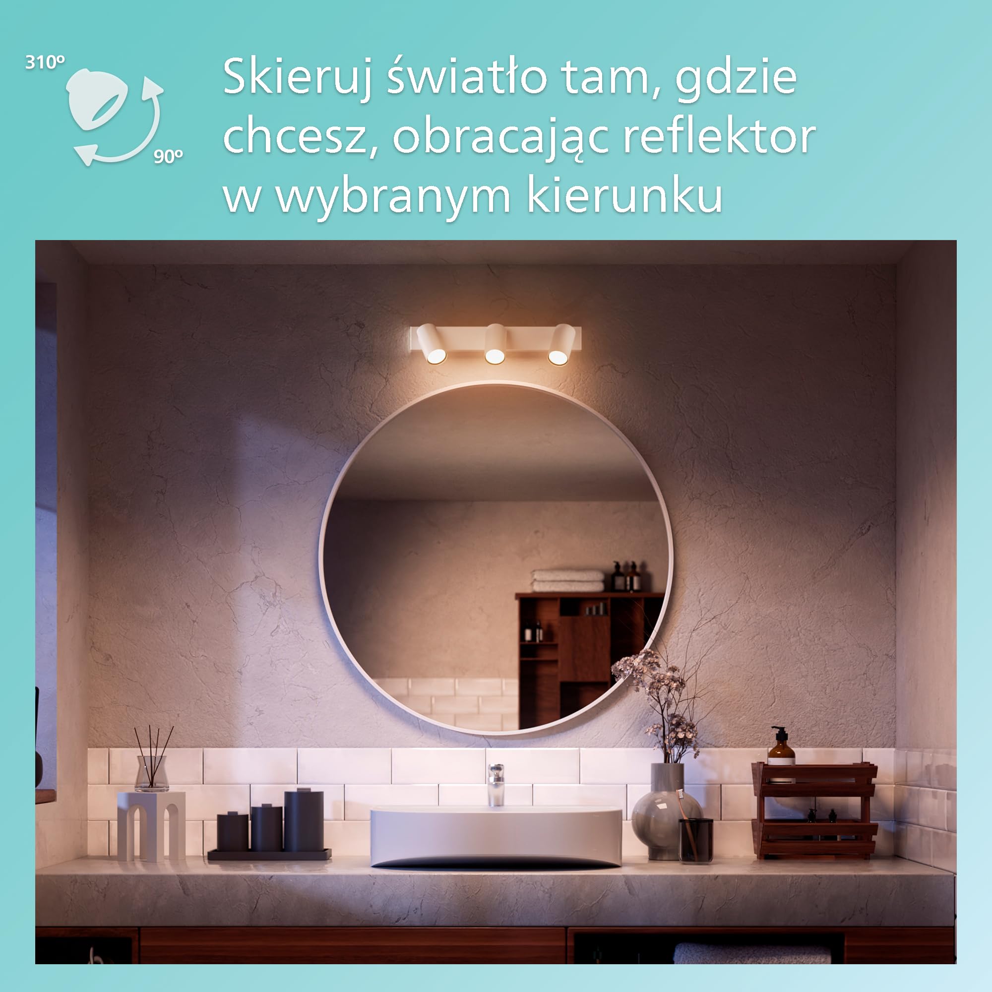 Philips LED Potrójny reflektor punktowy Idris, biały, IP44, wodoodporny, żarówki GU10 nie wchodzą w skład zestawu