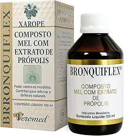 Bronquiflex Veromed 100ml Xarope Mel Extrato de Própolis Alívio da Tosse Dor Garganta