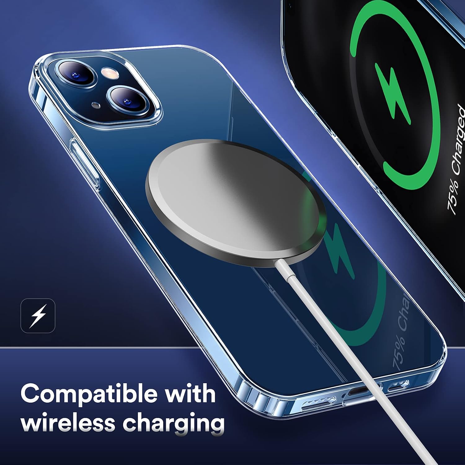 Caefax Compatible with iPhone 13 Case Clear - Transparent Non-Yellowing Shockproof Protective Phone Case Slim Thin (2021)