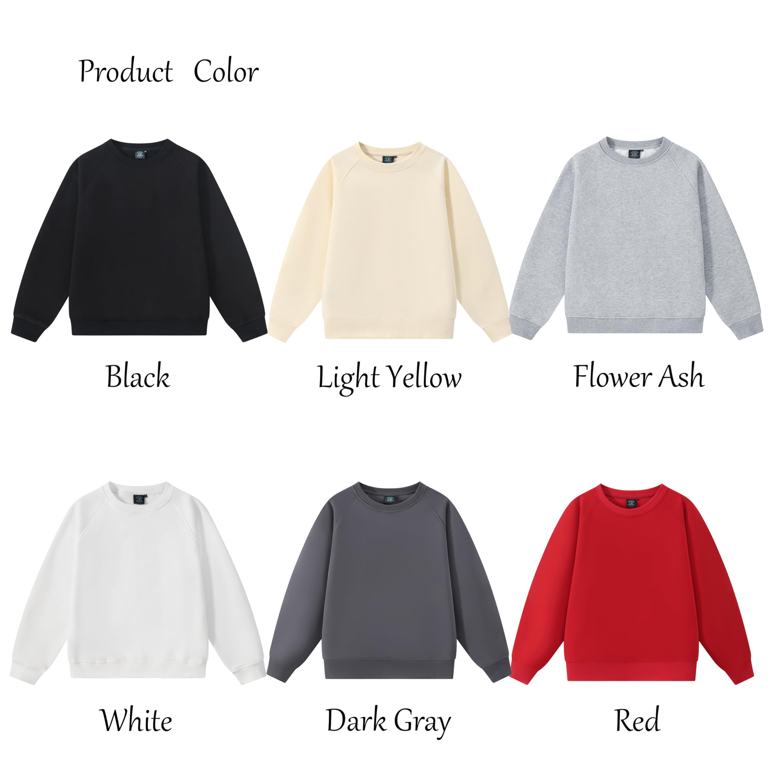 Yacheng Felpe Personalizzata, Unisex, Personalizza Felpe Maglione, Aggiungi La Tua Immagine, Testo, Logo sul Davanti E sul Retro