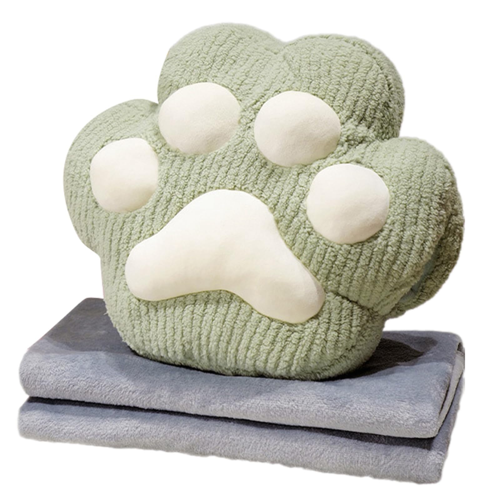 Nucelit Multifunctional Cats Paws Pillow 2 in 1 Hand Warmer Quilts for Naping Air Conditioning Blanket Folding Pillow Air Conditioning Blanket
