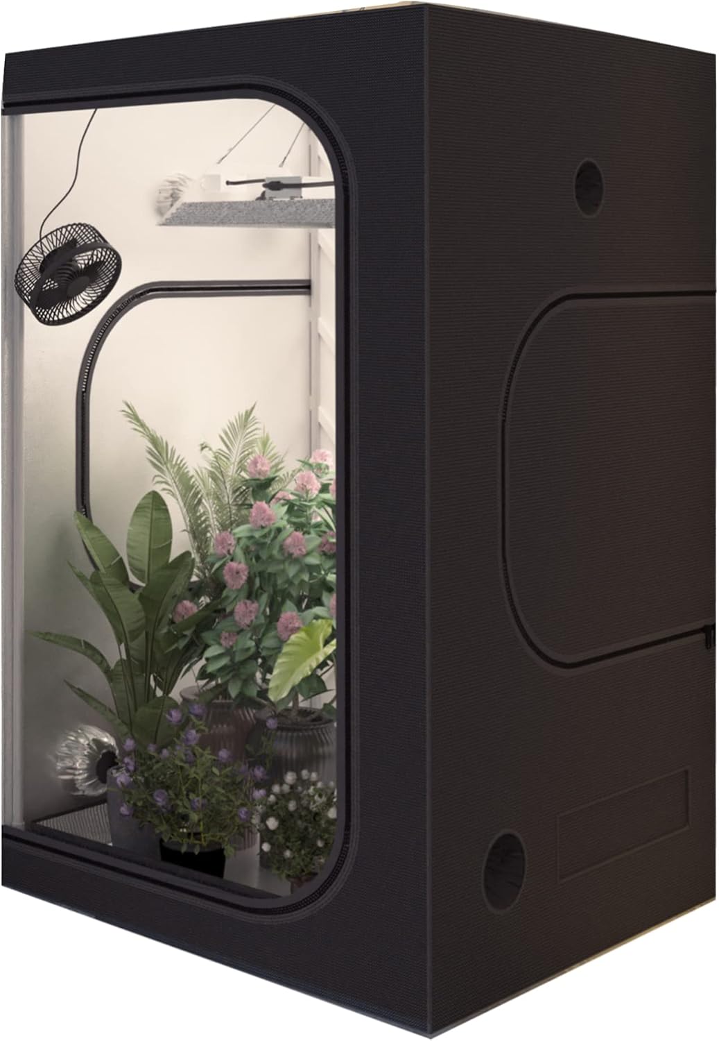 YINTATECH 4x4 Plant Grow Tent 48"x48"x80" Durable 600D Mylar High Reflective Oxford Fabric with Waterproof Floor Tray for Indoor Hydroponics Growing