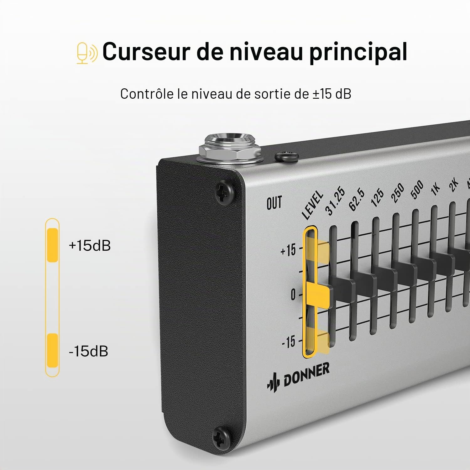 Pédale EQ Donner, égaliseur 10 bandes, EQ Seeker pour guitare et basse, true bypass