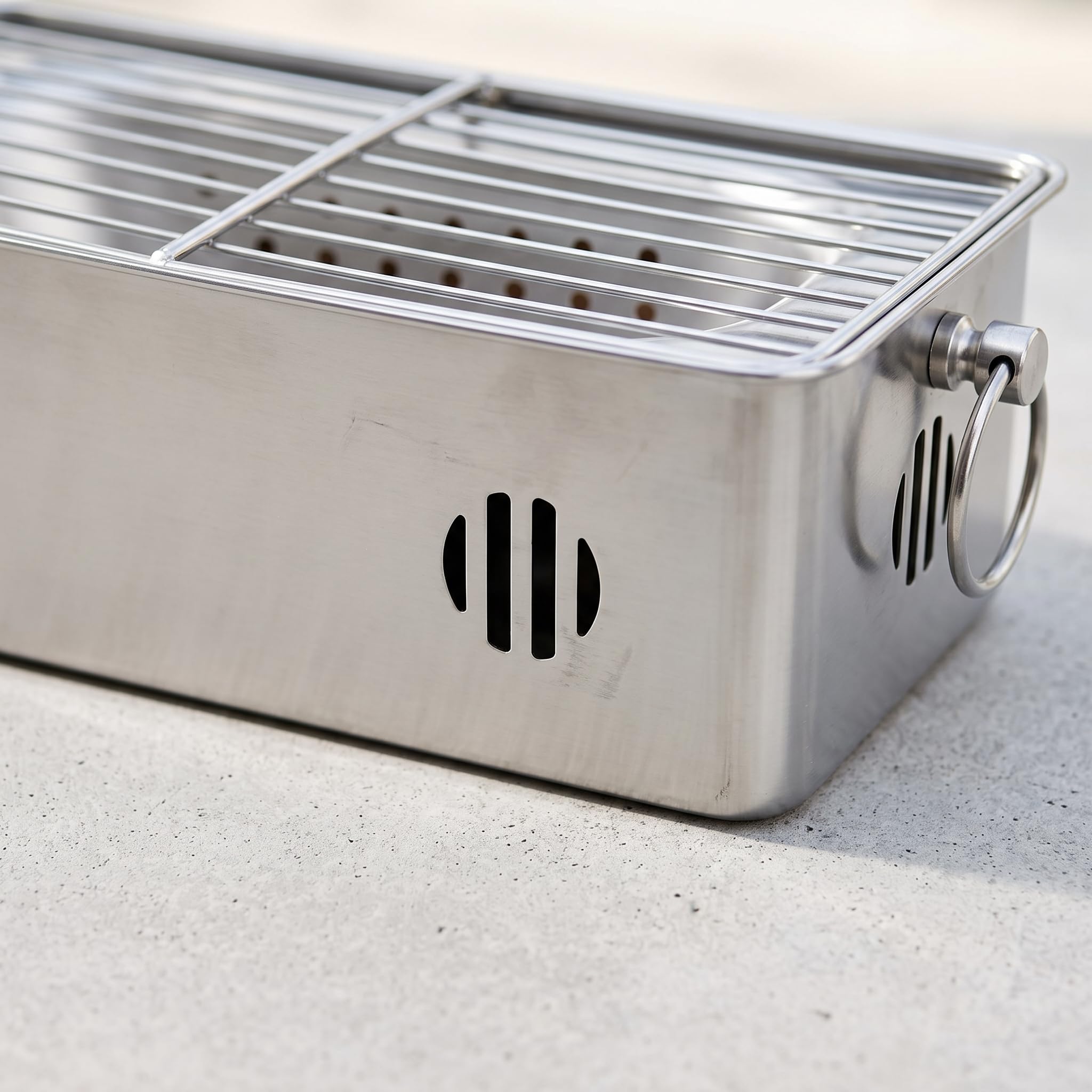 Griglia barbecue a in acciaio inossidabile, portatile, per 3-5 persone, stile, Arancione, 31 * 16
