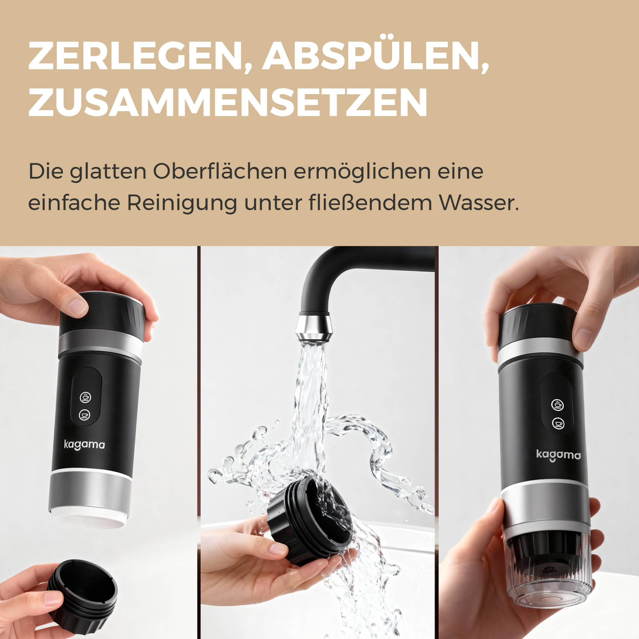 kagomo One Tragbare Espressomaschine mit Akku 20 Bar USB-C Mobile Kaffeemaschine für unterwegs Auto Camping