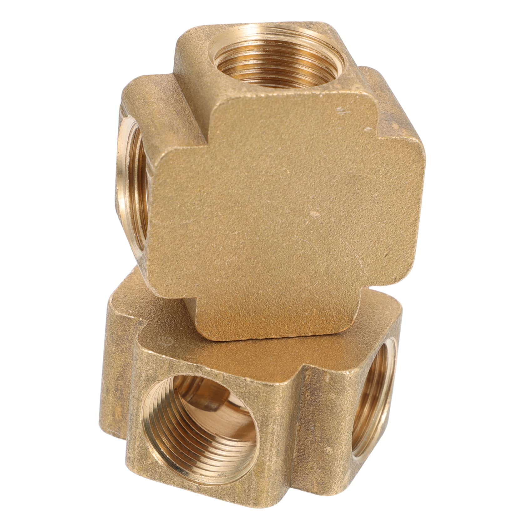 HAWILLOSCH 2pcs 4 Portable Way Brass Brass Fitting with Female Thread Design Wear Connector for Pneumatic Applications