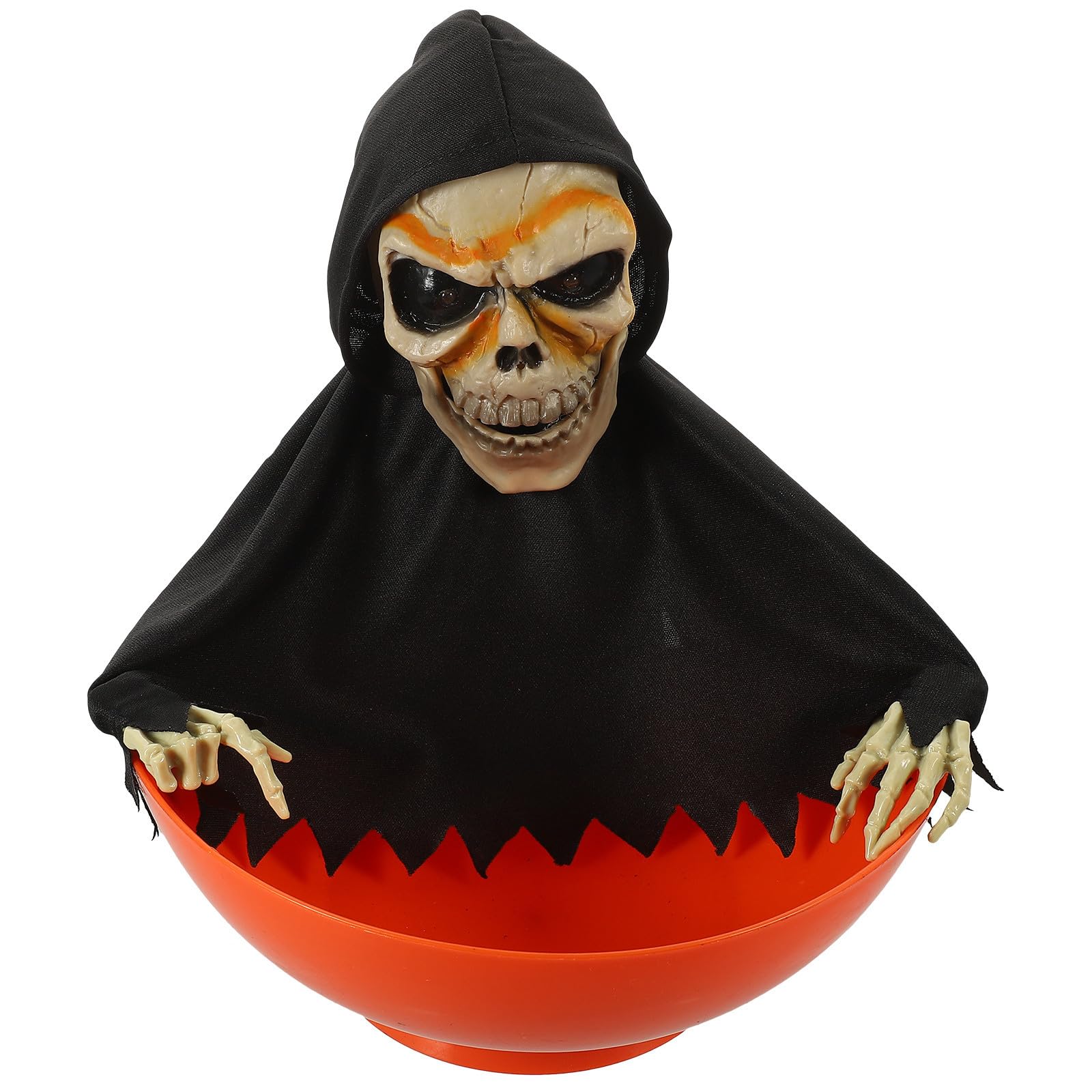 Kichvoe bonbonnière squelette lumineuse d'Halloween animée et effrayante