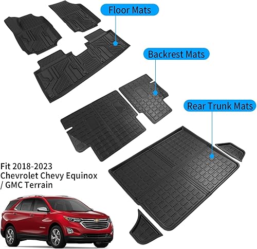 Miniatura 6 de Alfombrillas compatibles con Chevrolet Equinox Cargo Liner 2018-2024 Gmc Terrain Trunk Mat Protector de asiento para todo tipo de clima, accesorios