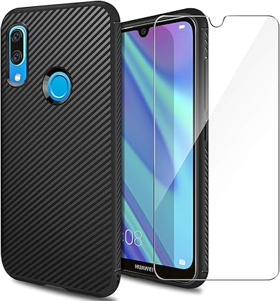 ivencase Funda Huawei Y7 2019 Silicona & Protector Pantalla Cristal Templado, Carcasa Huawei Y7 2019 Suave TPU Bumper Antigolpes Caja para Huawei Y7 2019 / Y7 Prime 2019 Smartphone - Negro ivencase Funda Huawei Y7 2019 Silicona & Protector Pantalla Cristal Templado, Carcasa Huawei Y7 2019 Suave TPU Bumper Antigolpes Caja para Huawei Y7 2019 / Y7 Prime 2019 Smartphone - Negro