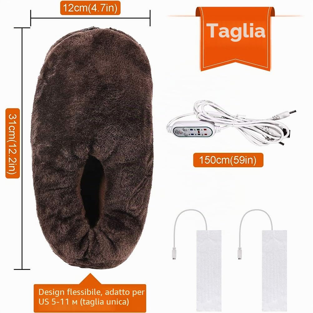 KENANLAN Scaldapiedi elettrici USB, 3 impostazioni di riscaldamento, comodo riscaldamento invernale per donne e uomini