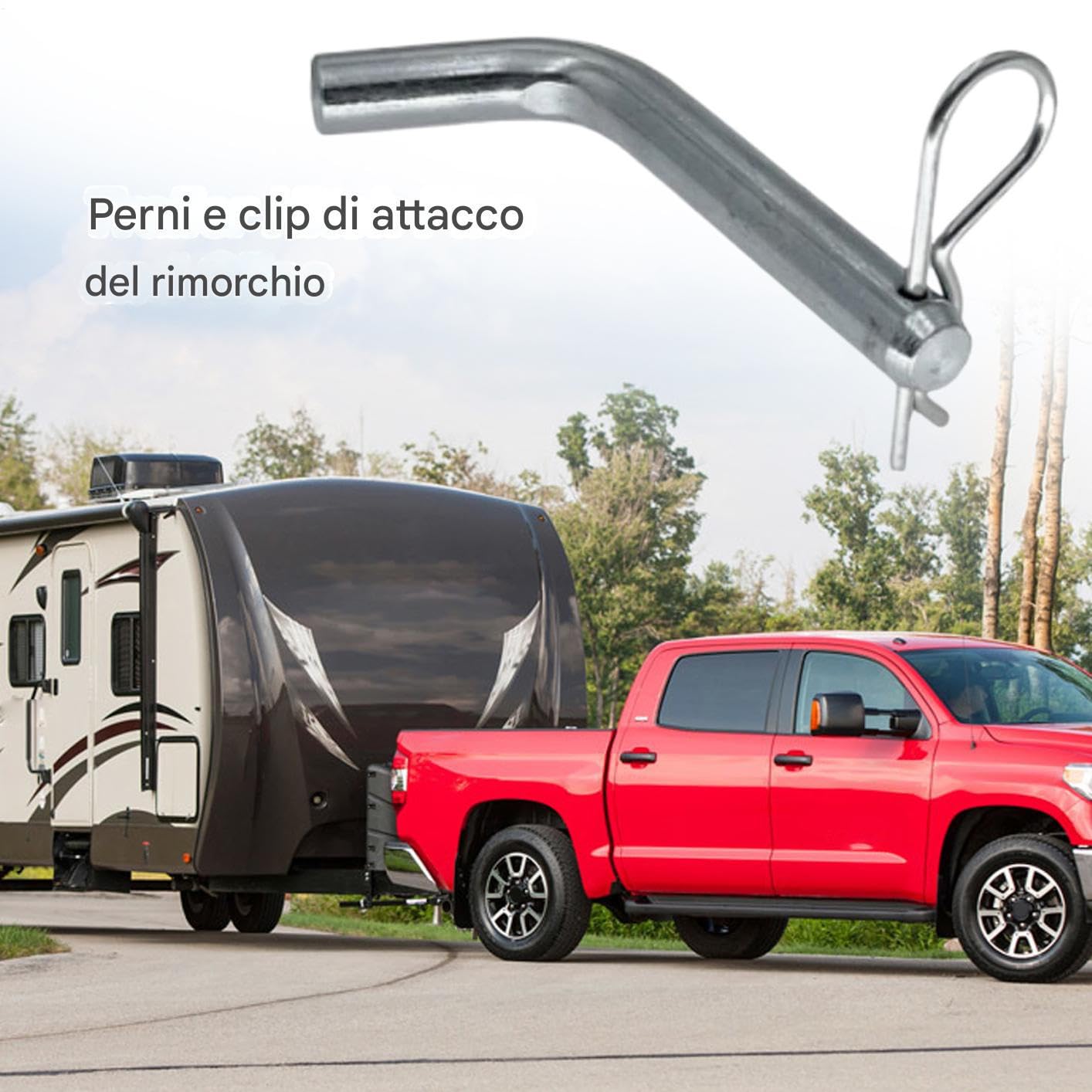 5/8 Pin da gancio, perno di ginnastica ricevitore | Pin del rimorchio con testa scanalata - per l'autostop per camion, gancio per le ganci del trattore, clip per le ganci per l'auto di