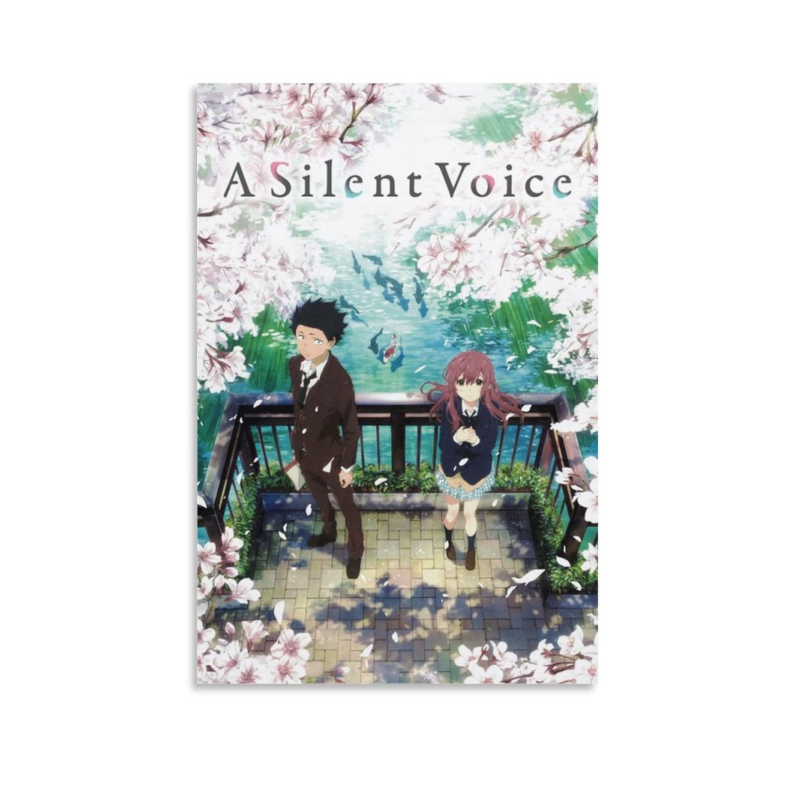 Ink blot Poster sur toile de l'anime A Silent Voice - Décoration murale pour salon, chambre à coucher - 30 x 45 cm - Style cadre