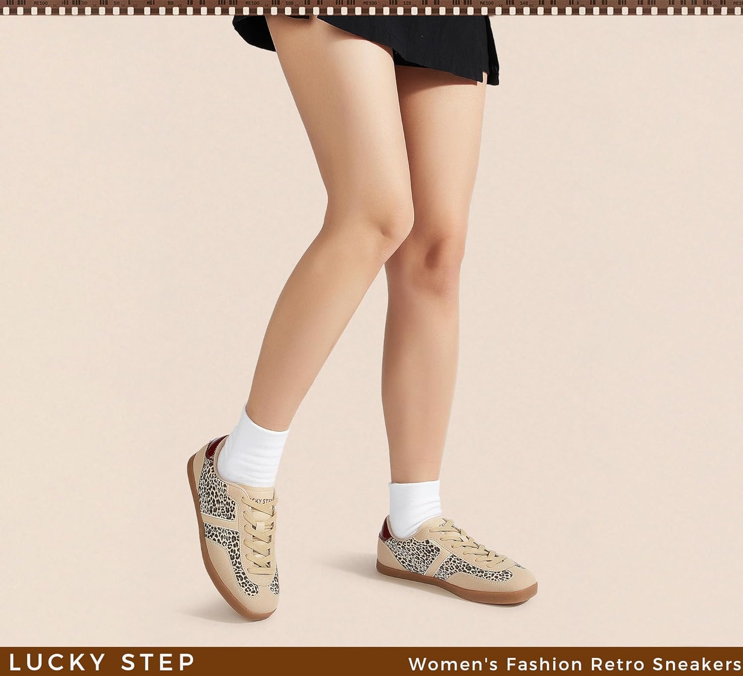 LUCKY STEP Women's Fashion Retro Sneakers Casual Trendy Walking Shoes Non Slip Comfortable Classic Running Sneaker - Image 8