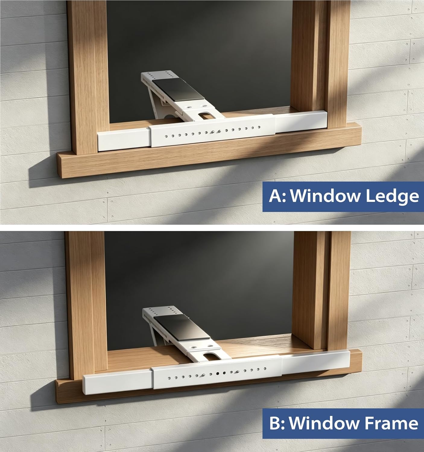 No Drilling Window AC Bracket,HVAC Brackets Fits Single & Double-Hung Windows,Holds Up to 165lbs,Heavy Duty Single Arm Window Air Conditioner Bracket for 5000-12000 BTU Units