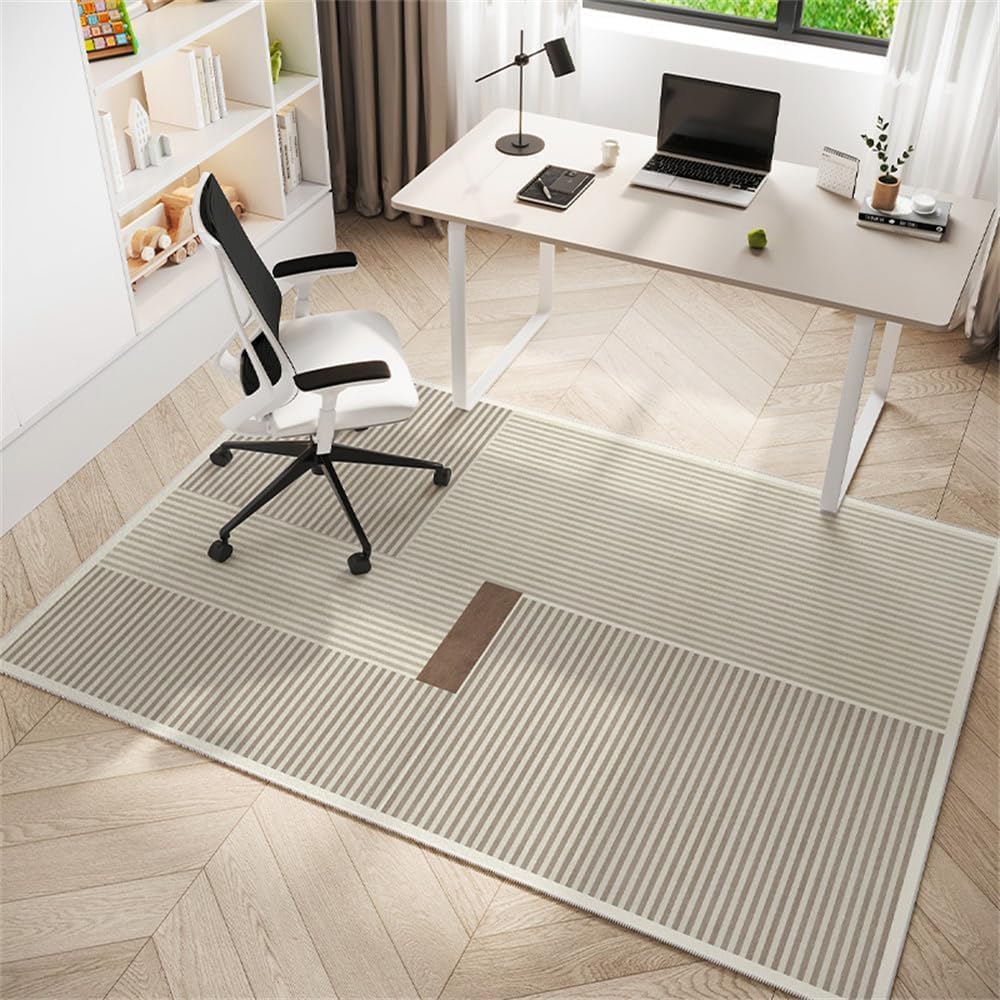 Multifunctional Wooden Floor Protector For Computer Gaming Chairs(Neat Stripes,60x90cm)