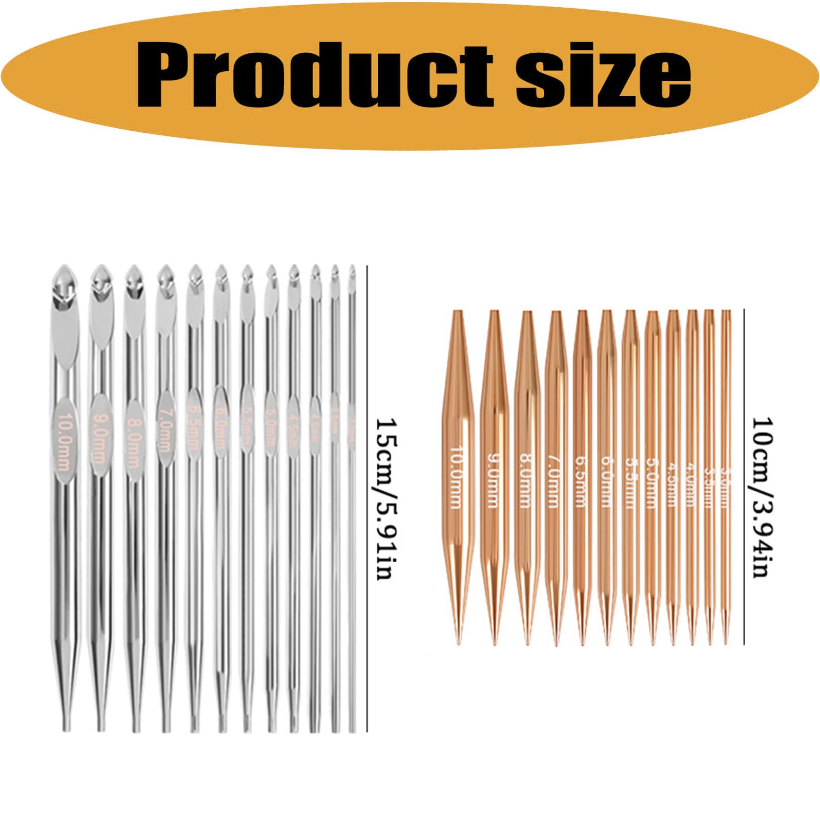 Austauschbares Garn Bastelwerkzeug Set mit 12 Metall Häkelnadeln, 4 abnehmbaren Kabeln und Tasche für die Handarbeit zu Hause, Häkelnadeln, abnehmbare Kabel, Metall Aufbewahrungstasche, Garn