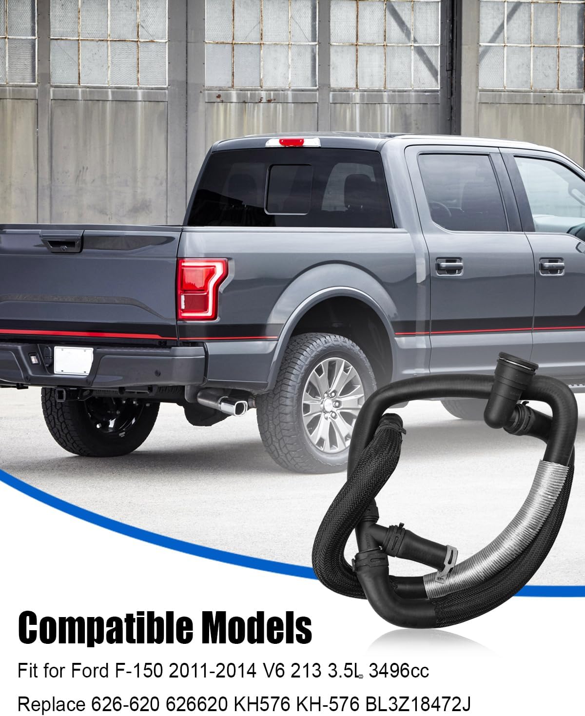 HVAC Heater Hose Fit for Ford F-150 2011-2014 V6 213 3.5L 3496cc, Engine Heater Outlet Pipe Replace 626-620 626620 KH576 KH-576 BL3Z18472J