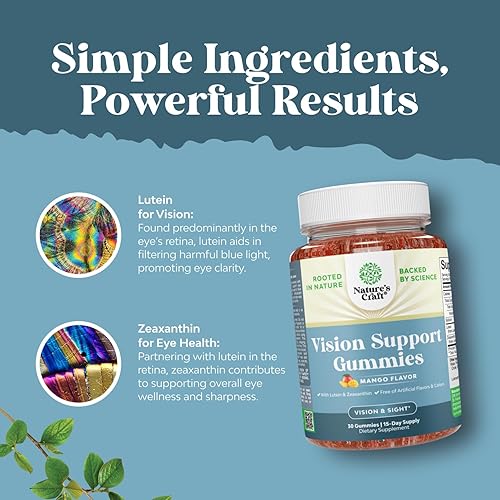 Miniatura 7 de Gomitas de apoyo para la visión para adultos, suplementos de luteína y zeaxantina para la salud ocular, potentes vitaminas de luteína para los ojos